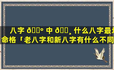 八字 🐺 中 🕸 什么八字最坏命格「老八字和新八字有什么不同」